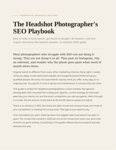The Headshot Photographer's SEO Playbook, page 1